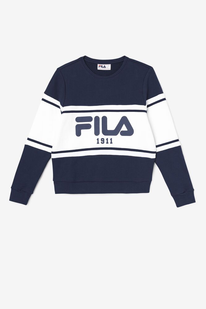 Fila Mikina Damske Jayla Crew Námornícka Modrá - PCSKY4620